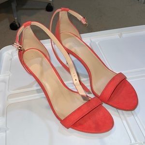 Old Navy coral strap heels